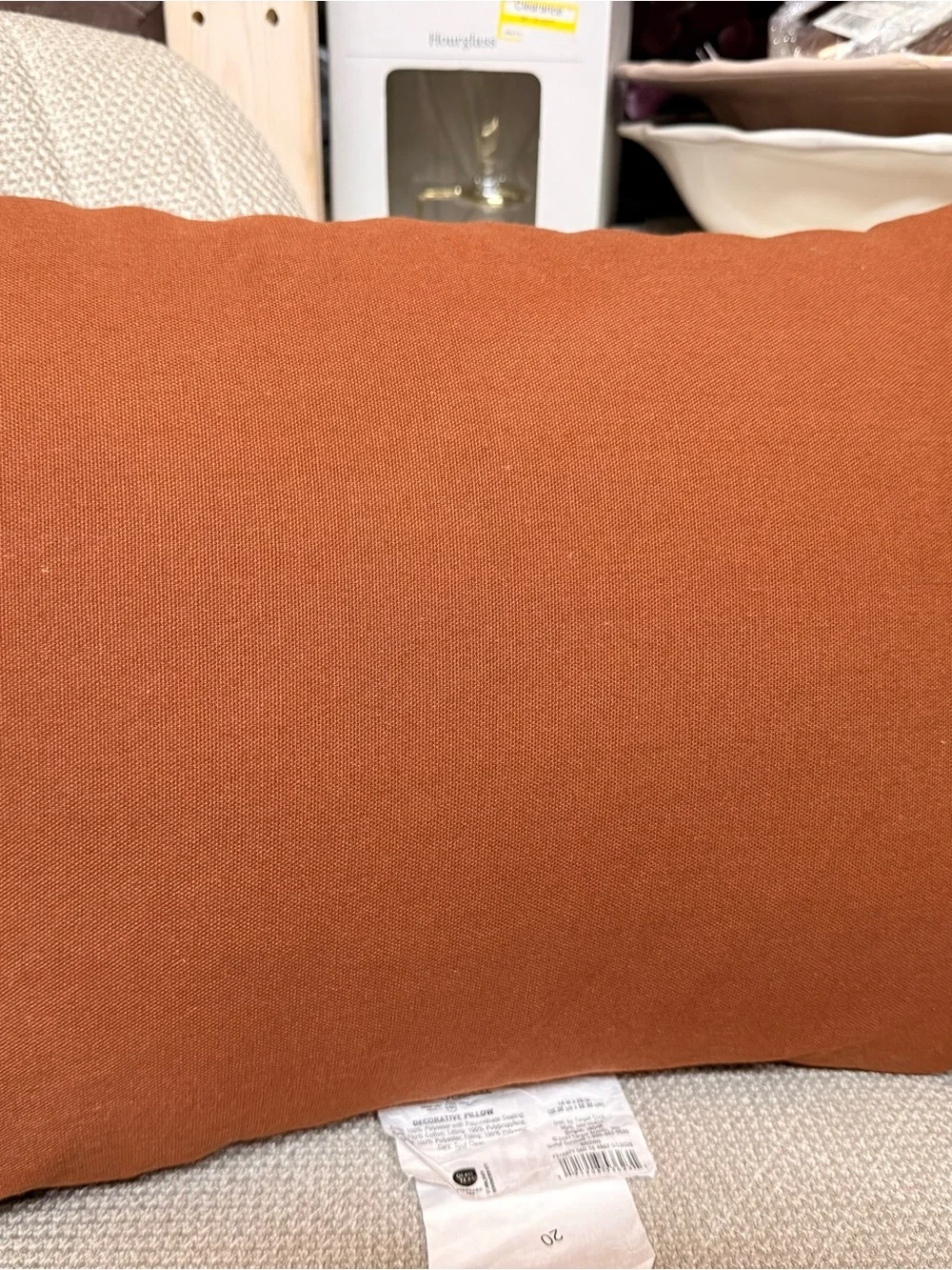 Oblong Faux Leather Channel Stitch Decorative Throw Pillow Cognac - Threshold™